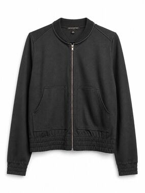 Banana Republic Black Zip Front Bomber Jacket Small Like New